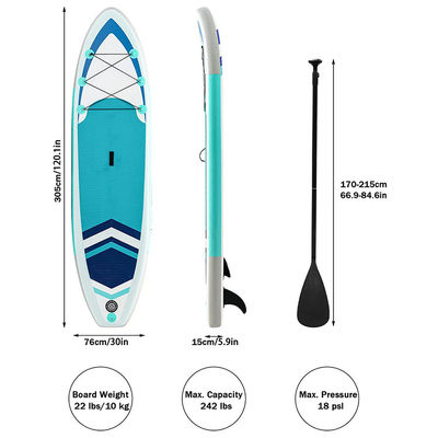Custom Inflatable Stand Up Paddle Board 10' X 30'' X 6'' 242LBS Capacity
